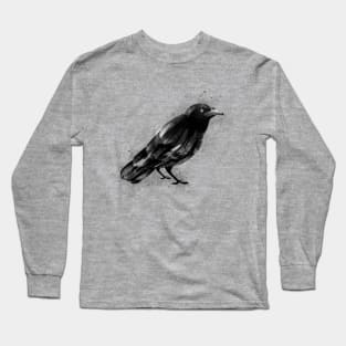 Watercolor Raven Long Sleeve T-Shirt